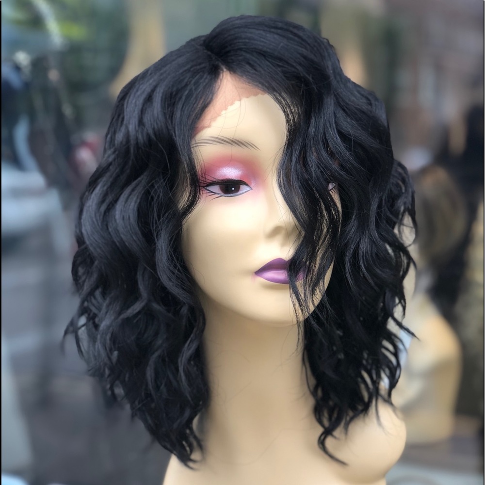 Black short curly Bob Lacefront wig Business Women